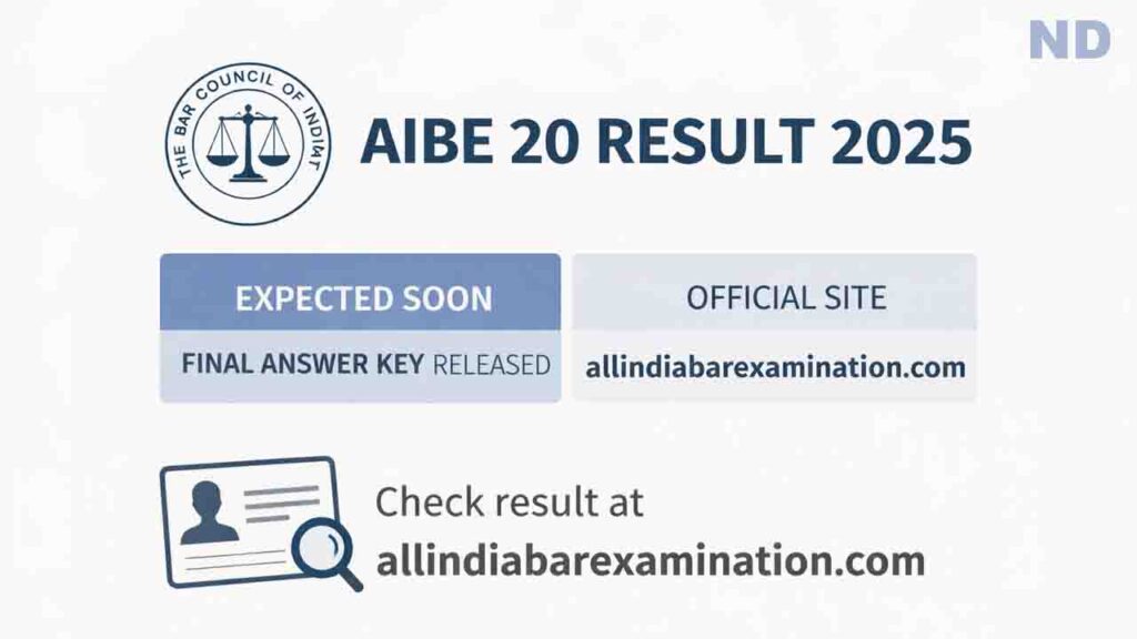 AIBE 20 Result 2025 official result update