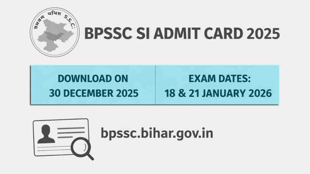 BPSSC SI Admit Card 2025