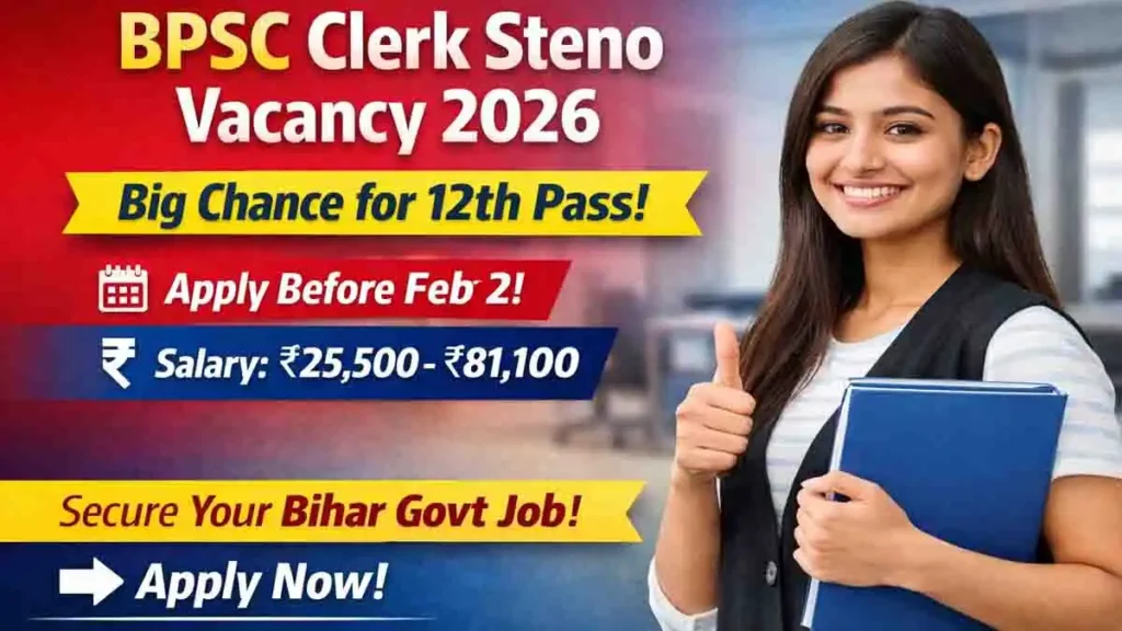 BPSC Clerk Steno Vacancy 2026