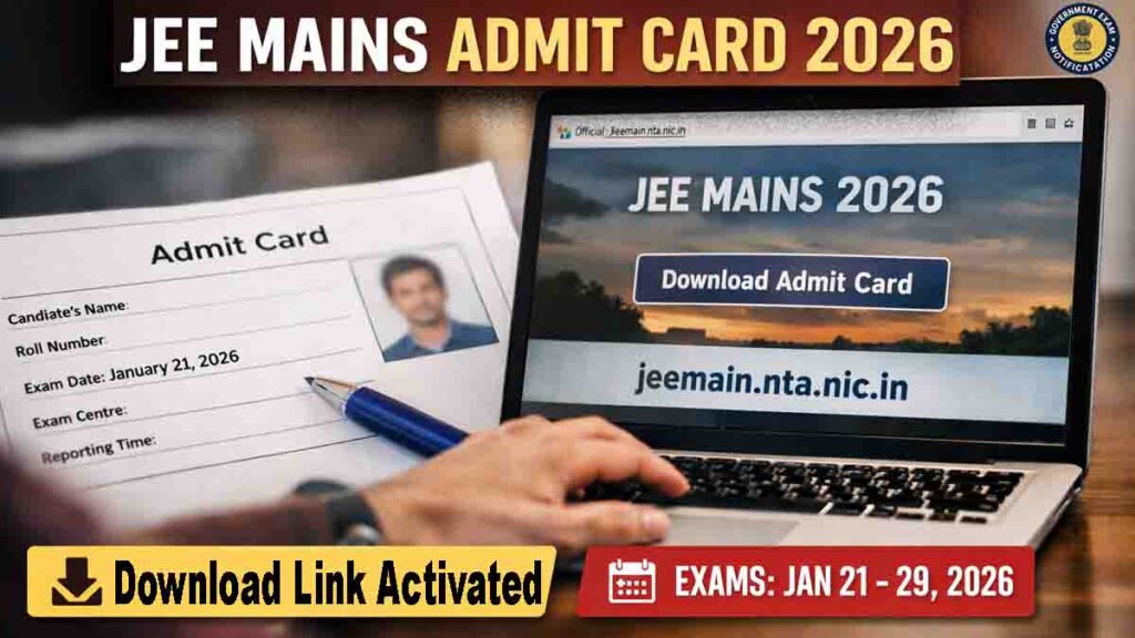 JEE Mains Admit Card 2026 Download Link